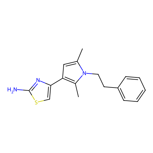 4-[2,5-Dimethyl-1-(2-phenylethyl)-1H-pyrrol-3-yl]-1,3-thiazol-2-amine structure