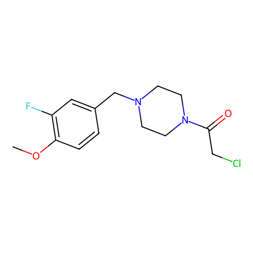 2-Chloro-1-[4-[(3-fluoro-4-methoxyphenyl)methyl]piperazin-1-yl]ethanone structure