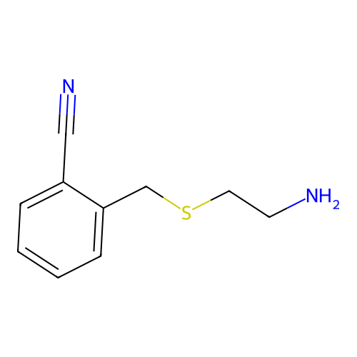 2-{[(2-Aminoethyl)sulfanyl]methyl}benzonitrile structure