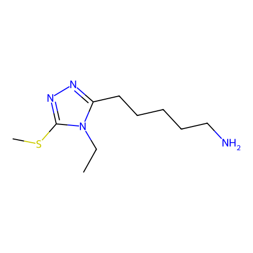 5-[4-Ethyl-5-(methylsulfanyl)-4H-1,2,4-triazol-3-yl]pentan-1-amine structure