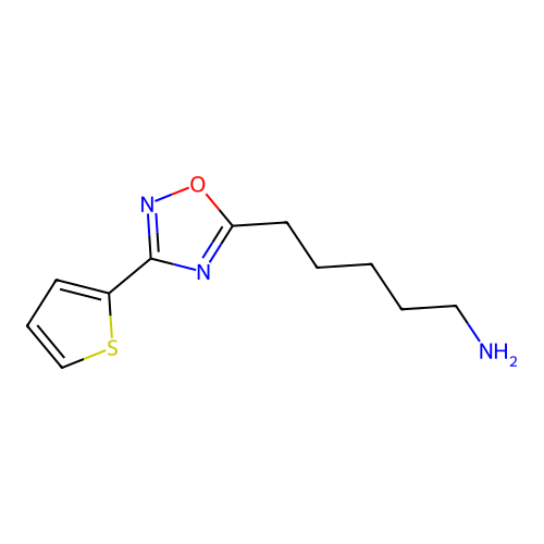 5-[3-(Thiophen-2-yl)-1,2,4-oxadiazol-5-yl]pentan-1-amine structure