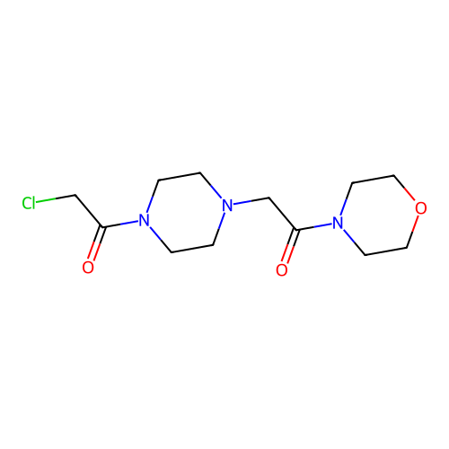 2-Chloro-1-(4-(2-morpholino-2-oxoethyl)piperazin-1-yl)ethan-1-one structure