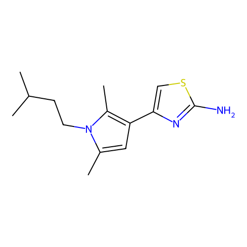 4-[2,5-Dimethyl-1-(3-methylbutyl)-1H-pyrrol-3-yl]-1,3-thiazol-2-amine structure