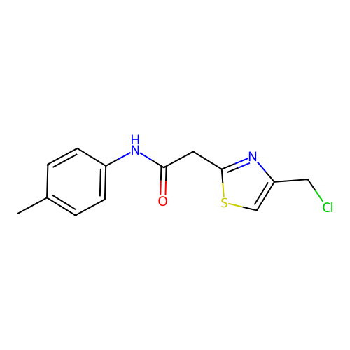 2-[4-(chloromethyl)-1,3-thiazol-2-yl]-N-(4-methylphenyl)acetamide structure