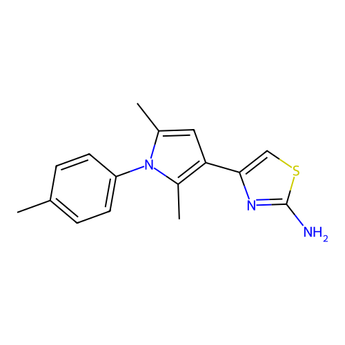 4-[2,5-Dimethyl-1-(4-methylphenyl)-1H-pyrrol-3-yl]-1,3-thiazol-2-amine structure
