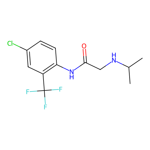 N-[4-chloro-2-(trifluoromethyl)phenyl]-2-[(propan-2-yl)amino]acetamide structure