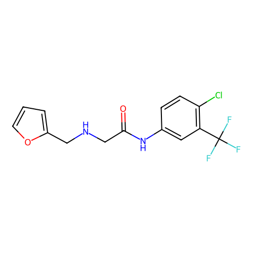 N-[4-Chloro-3-(trifluoromethyl)phenyl]-2-[(furan-2-ylmethyl)amino]acetamide structure