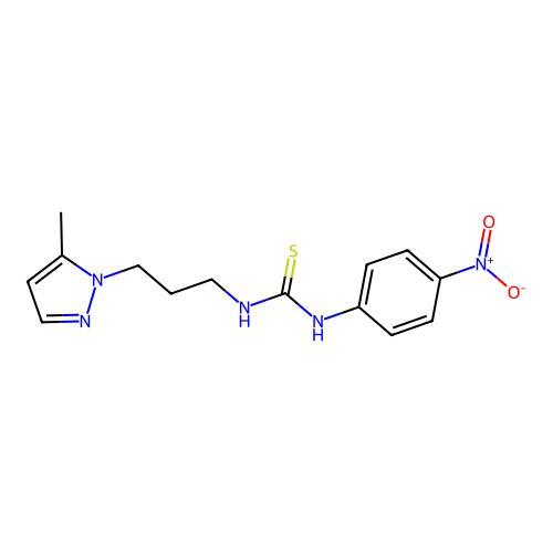 1-[3-(5-Methylpyrazol-1-yl)propyl]-3-(4-nitrophenyl)thiourea structure