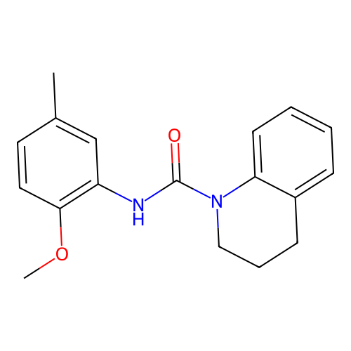 N-(2-methoxy-5-methylphenyl)-3,4-dihydro-1(2H)-quinolinecarboxamide structure