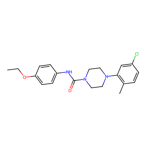 4-(5-chloro-2-methylphenyl)-N-(4-ethoxyphenyl)piperazine-1-carboxamide structure