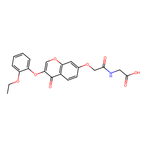 N-({[3-(2-ethoxyphenoxy)-4-oxo-4H-chromen-7-yl]oxy}acetyl)glycine structure