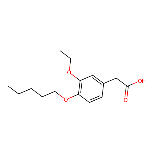 Benzeneacetic acid, 3-ethoxy-4-(pentyloxy)- structure