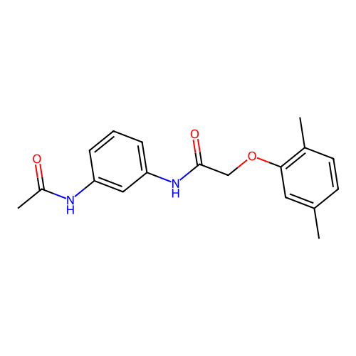 N-[3-(acetylamino)phenyl]-2-(2,5-dimethylphenoxy)acetamide structure