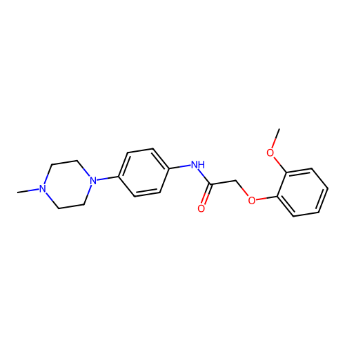 2-(2-methoxyphenoxy)-N-[4-(4-methylpiperazin-1-yl)phenyl]acetamide structure