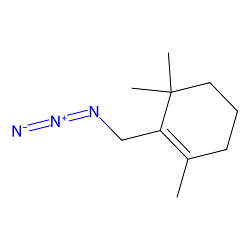 2-Azidomethyl-1,3,3-trimethyl-cyclohexene structure