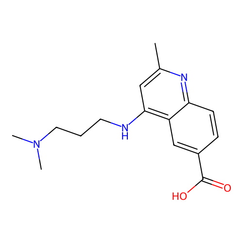 4-[[3-(Dimethylamino)propyl]amino]-2-methyl-6-quinolinecarboxylic acid structure