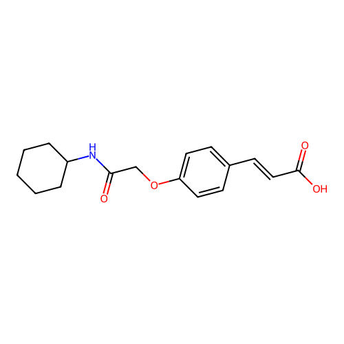 (2E)-3-{4-[2-(Cyclohexylamino)-2-oxoethoxy]phenyl}acrylic acid structure