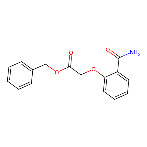 Acetic acid, [2-(aminocarbonyl)phenoxy]-, phenylmethyl ester structure