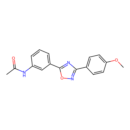 N-[3-[3-(4-methoxyphenyl)-1,2,4-oxadiazol-5-yl]phenyl]acetamide structure