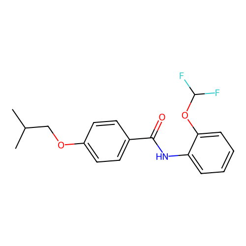 N-[2-(difluoromethoxy)phenyl]-4-isobutoxybenzamide structure