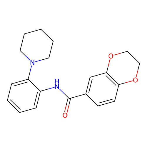 N-(2-piperidin-1-ylphenyl)-2,3-dihydro-1,4-benzodioxine-6-carboxamide structure