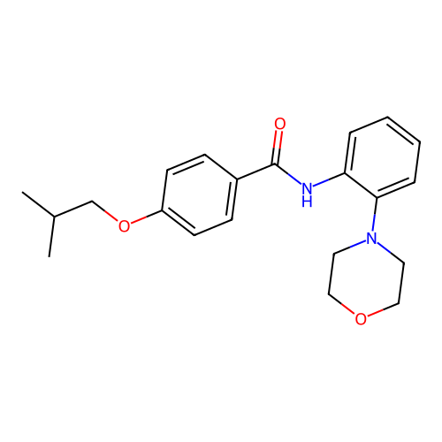 4-isobutoxy-N-[2-(4-morpholinyl)phenyl]benzamide structure