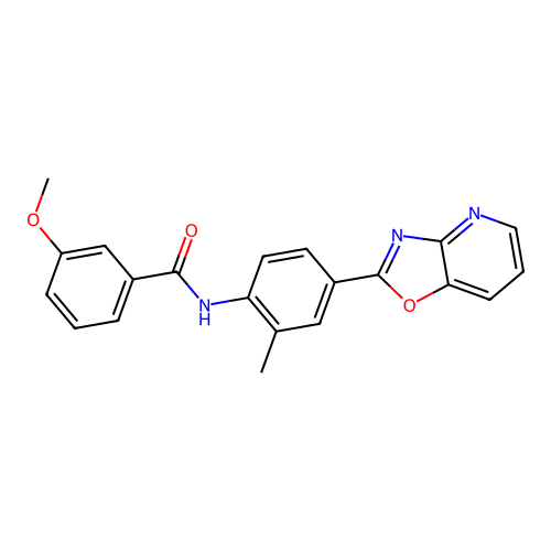 3-methoxy-N-[2-methyl-4-([1,3]oxazolo[4,5-b]pyridin-2-yl)phenyl]benzamide structure