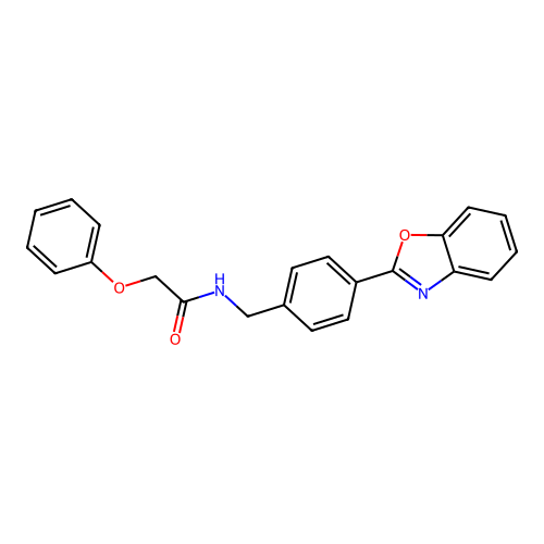 N-[4-(1,3-benzoxazol-2-yl)benzyl]-2-phenoxyacetamide structure