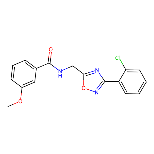 N-((3-(2-chlorophenyl)-1,2,4-oxadiazol-5-yl)methyl)-3-methoxybenzamide structure