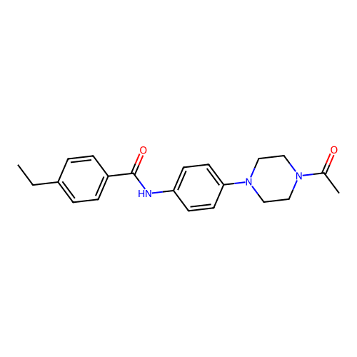 N-[4-(4-acetylpiperazin-1-yl)phenyl]-4-ethylbenzamide structure