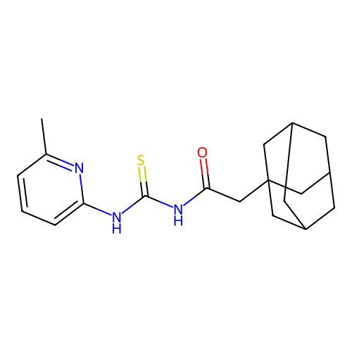 N-(1-adamantylacetyl)-N'-(6-methyl-2-pyridinyl)thiourea structure