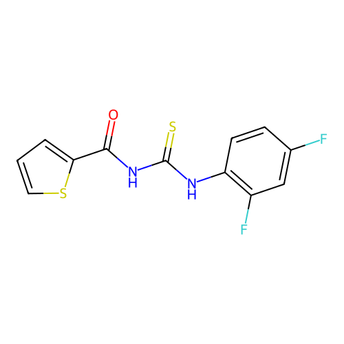 N-(2,4-difluorophenyl)-N'-(2-thienylcarbonyl)thiourea structure