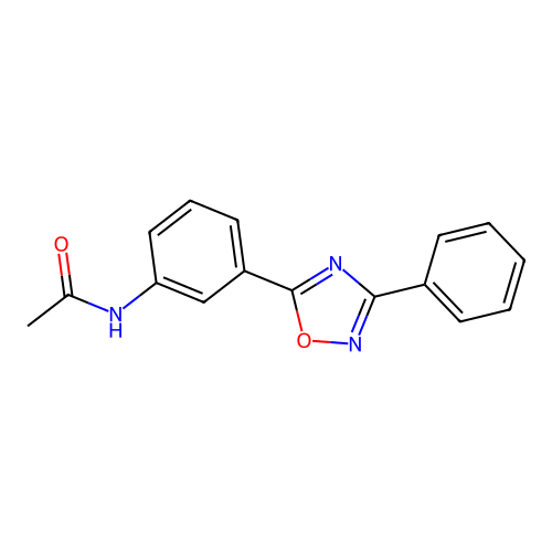 N-[3-(3-phenyl-1,2,4-oxadiazol-5-yl)phenyl]acetamide structure
