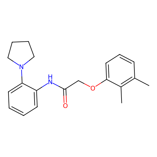 2-(2,3-dimethylphenoxy)-N-(2-pyrrolidin-1-ylphenyl)acetamide structure