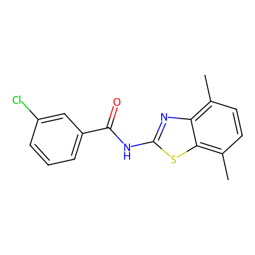 3-chloro-N-(4,7-dimethyl-1,3-benzothiazol-2-yl)benzamide structure
