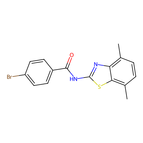 4-bromo-N-(4,7-dimethyl-1,3-benzothiazol-2-yl)benzamide structure
