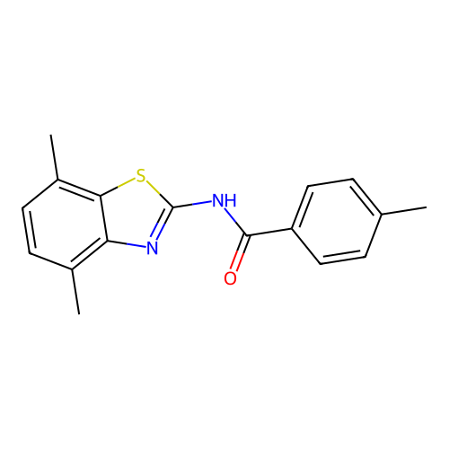 N-(4,7-dimethyl-1,3-benzothiazol-2-yl)-4-methylbenzamide structure