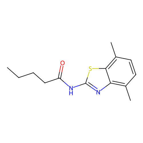 N-(4,7-dimethyl-1,3-benzothiazol-2-yl)pentanamide structure