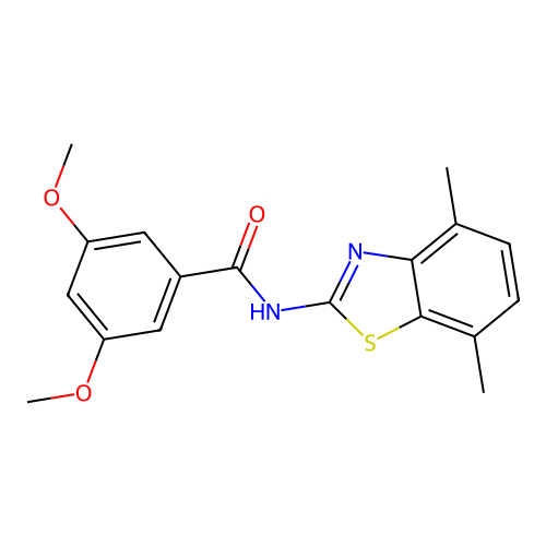 N-(4,7-dimethyl-1,3-benzothiazol-2-yl)-3,5-dimethoxybenzamide structure