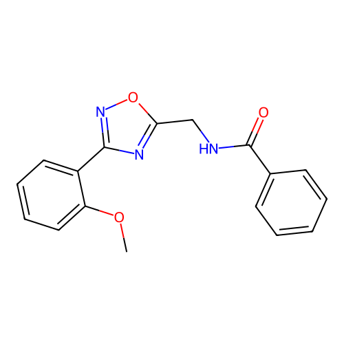 N-((3-(2-methoxyphenyl)-1,2,4-oxadiazol-5-yl)methyl)benzamide structure
