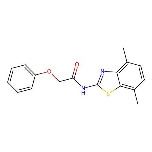N-(4,7-dimethyl-1,3-benzothiazol-2-yl)-2-phenoxyacetamide structure
