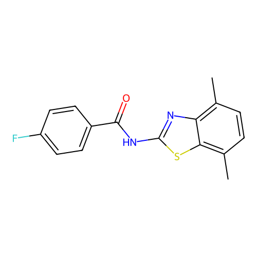 N-(4,7-dimethyl-1,3-benzothiazol-2-yl)-4-fluorobenzamide structure
