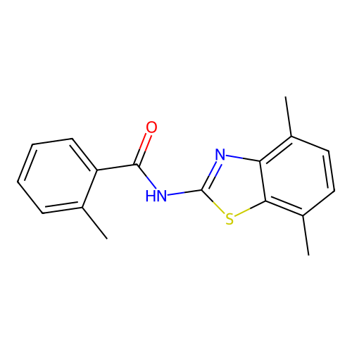 N-(4,7-dimethyl-1,3-benzothiazol-2-yl)-2-methylbenzamide structure