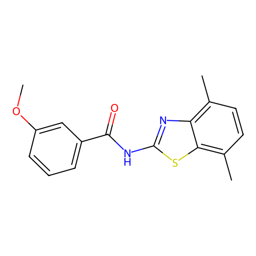 N-(4,7-dimethyl-1,3-benzothiazol-2-yl)-3-methoxybenzamide structure