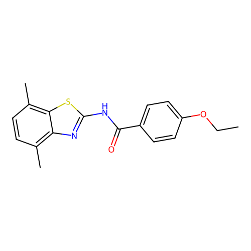 N-(4,7-dimethyl-1,3-benzothiazol-2-yl)-4-ethoxybenzamide structure