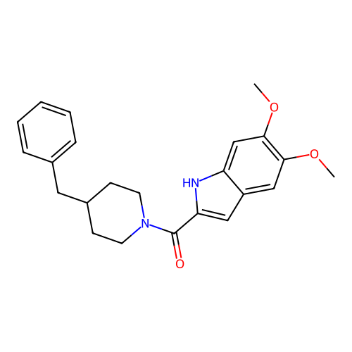(4-benzylpiperidin-1-yl)(5,6-dimethoxy-1H-indol-2-yl)methanone structure