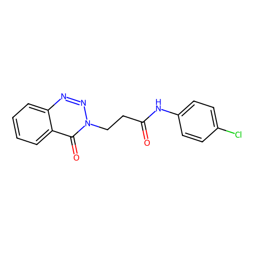 N-(4-chlorophenyl)-3-(4-oxo-1,2,3-benzotriazin-3(4H)-yl)propanamide structure