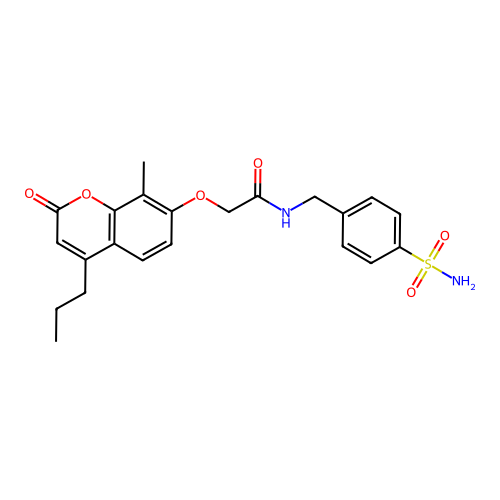 2-((8-methyl-2-oxo-4-propyl-2H-chromen-7-yl)oxy)-N-(4-sulfamoylbenzyl)acetamide structure
