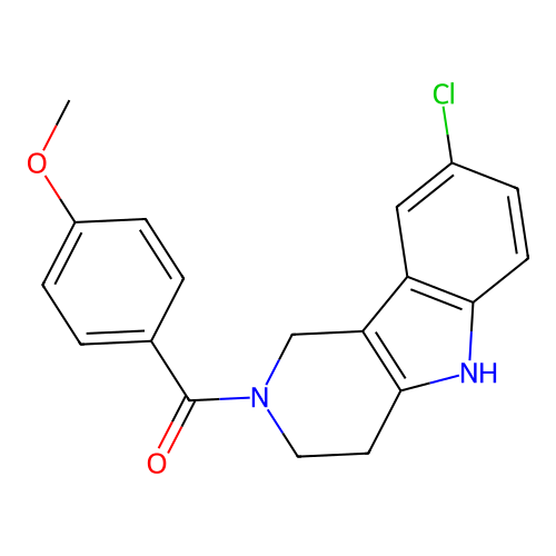 (8-chloro-1,3,4,5-tetrahydro-2H-pyrido[4,3-b]indol-2-yl)(4-methoxyphenyl)methanone structure