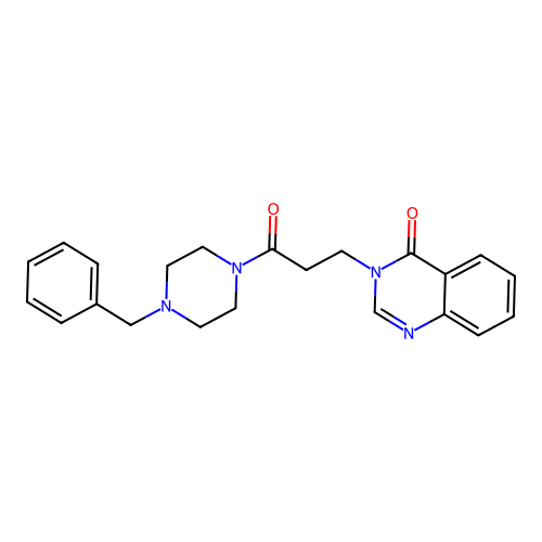 3-(3-(4-benzylpiperazin-1-yl)-3-oxopropyl)quinazolin-4(3H)-one structure